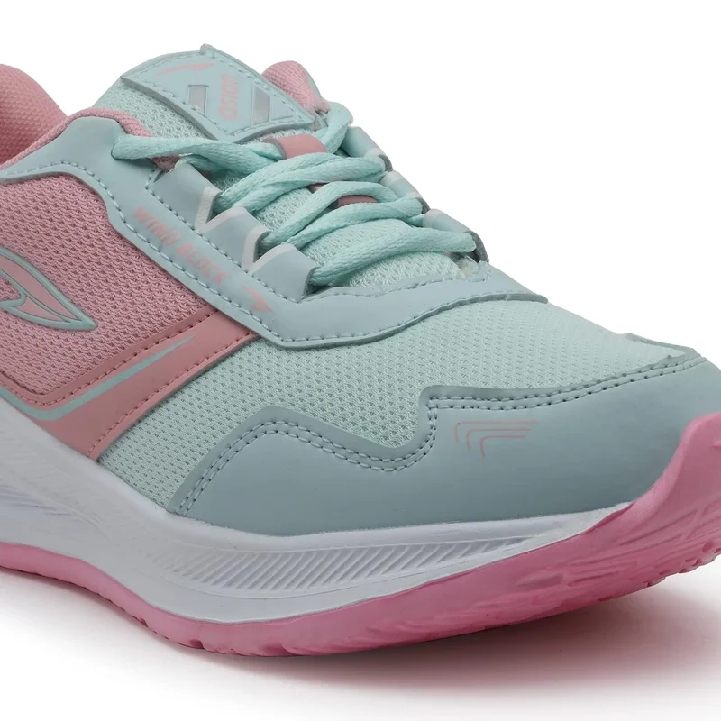 أسيان Mint Pink Lace-Up Sneakers for Girls