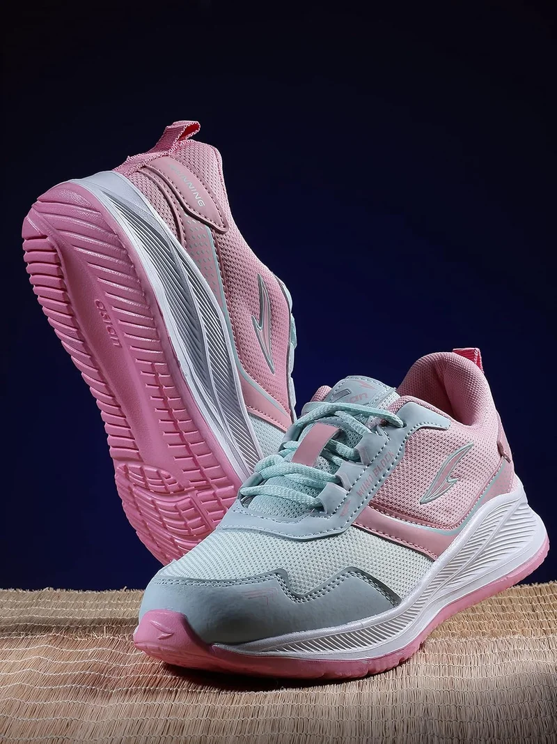 أسيان Mint Pink Lace-Up Sneakers for Girls