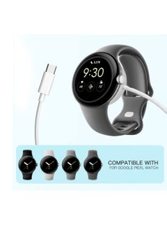 Y&D Watch Charger Compatible for Google Pixel Watch, Durable Portable Charger, Magnetic Fast Charging Cable, Wireless (White)  - Image 2