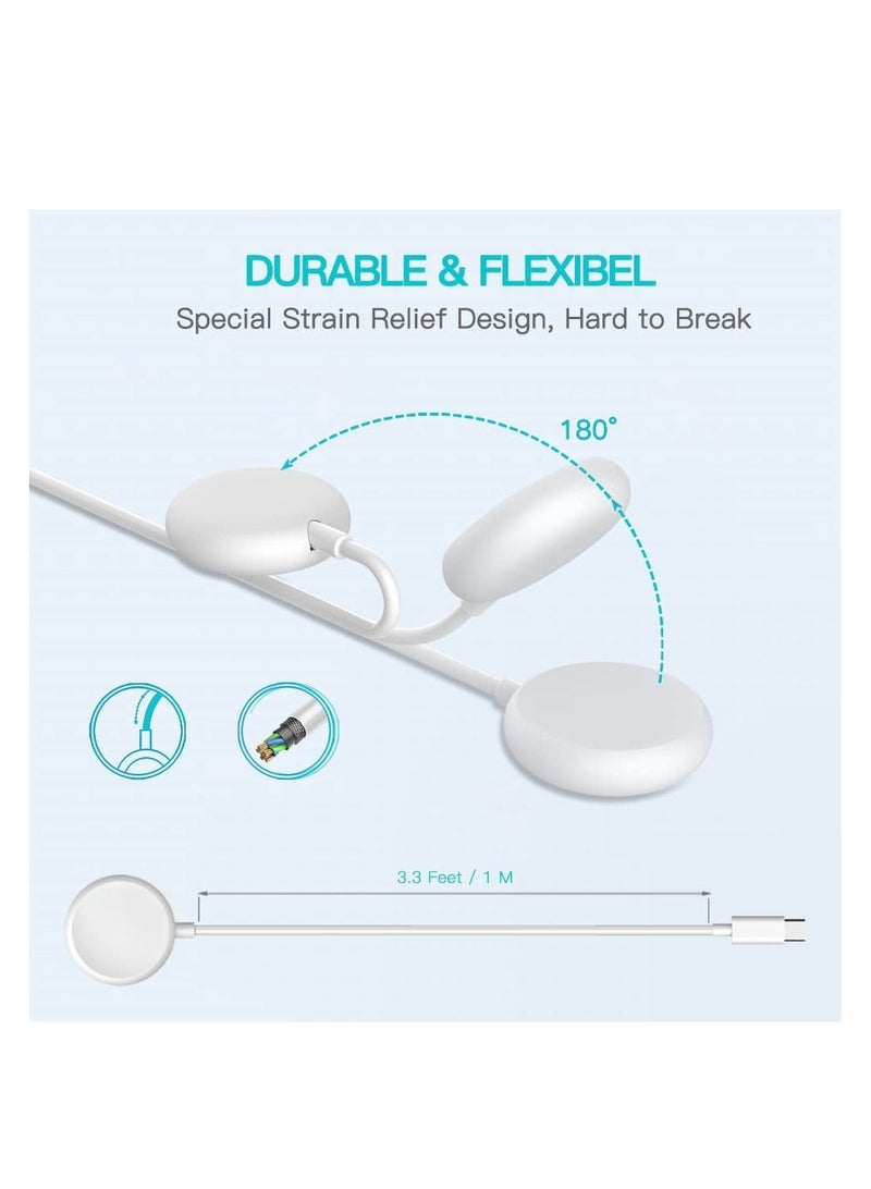 Y&D Watch Charger Compatible for Google Pixel Watch, Durable Portable Charger, Magnetic Fast Charging Cable, Wireless (White) - Image 3