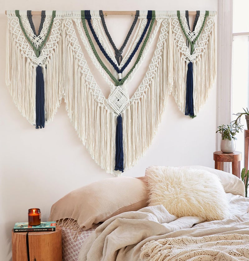 Jakalin Large Macrame Wall Hanging Boho Wall Decor 47" W x 35" L Handmade Craftmanship Yarn Wall Art For Bedroom Living Room Scandinavian Home Decor - Image 2