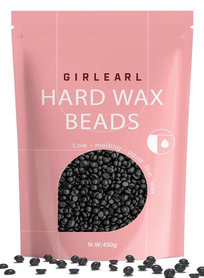 GIRLEARLE Hard Wax Beads, 1lb Wax Beans for Hair Removal, Hard Wax for Sensitive Skin at Home, Wax Refill Perfect for Legs, Facial, Brazilian Bikini, Eyebrow and Full Body for Women and Men (Black) - Image 1