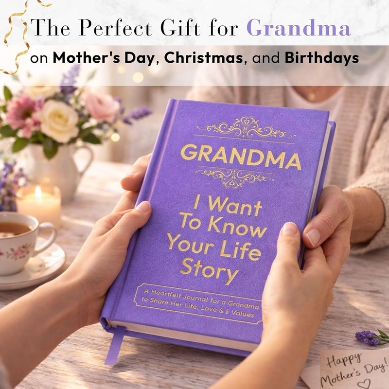XKFCFC Grandma I Want to Know Your Life Story Journal (Hardcover):Sentimental Gifts for Women – Perfect for Birthday, Thanksgiving Day, Mothers Day & Christmas - Image 2