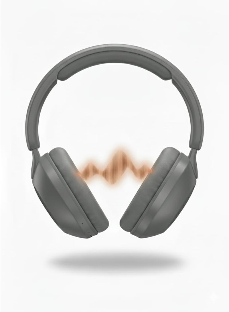 X-SCOOT XS-650 High Resolution Stereo Bass Headphones with HD Noise Reduction Mic, Extended Playtime, Extra Soft Cushions, TF Card Support, AUX-In, Type-C Charging and Voice Assistant Compatibility , Foldable Design for Music & Hands Free Calls - Grey - Image 2