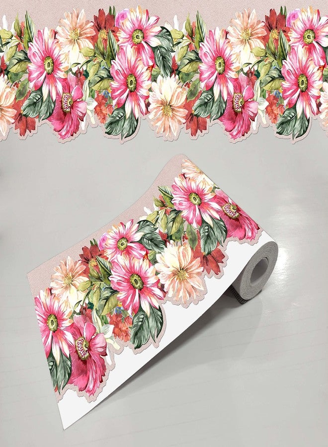 WallDesign Vinyl Pretty Daisies Flowers Decorative Border Trim (5.25 In X 5 Ft, Pretty Daisies Flowers) - Image 1