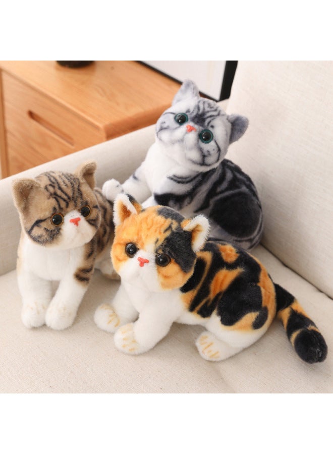 Cute Simulation Kitten Doll Plush Toy Cat Doll Children's Comfort Companion Pillow Doll Doll-Color:Three-Flower Cat-Height:26cm（0.18kg） - Image 5