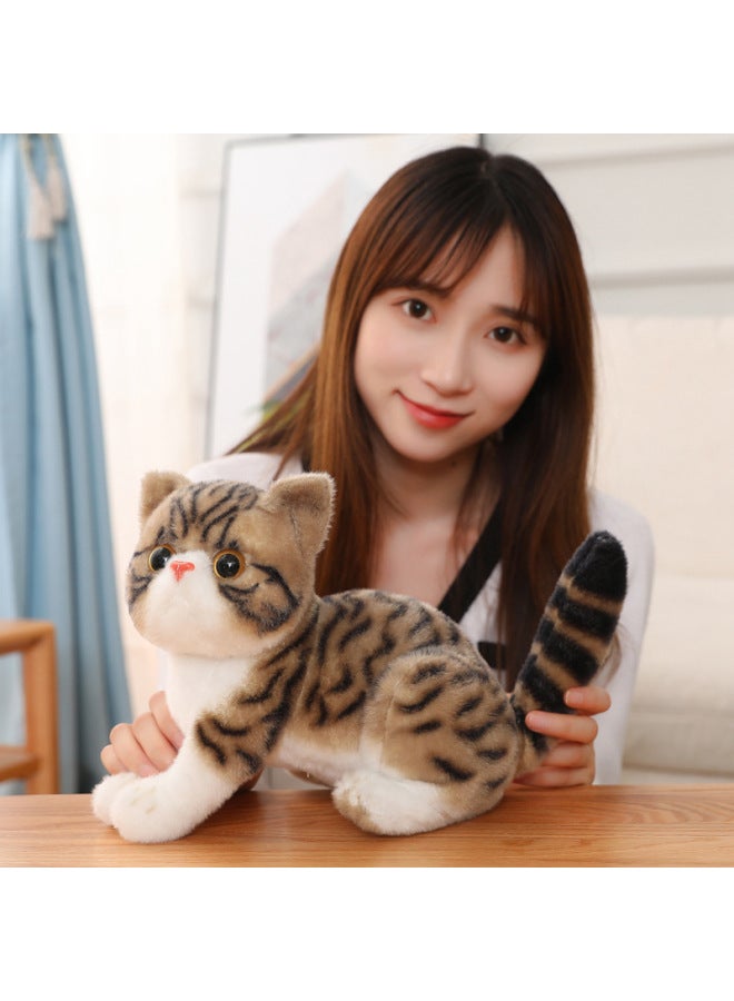 Cute Simulation Kitten Doll Plush Toy Cat Doll Children's Comfort Companion Pillow Doll Doll-Color:Three-Flower Cat-Height:26cm（0.18kg） - Image 4