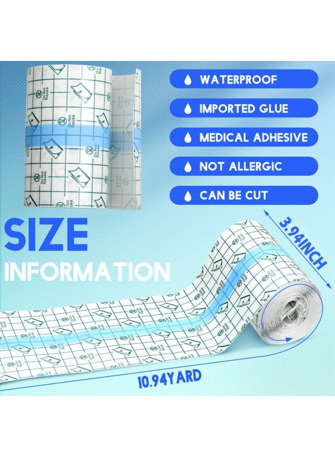 BBTO Transparent Dressing Adhesive Bandage Waterproof Bandage Clear Adhesive Bandages Stretch Tape for Tattoos Swimming (3.94 Inch x 10.94 Yard) - Image 2