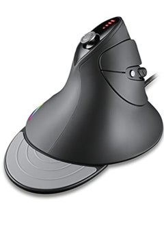 Silent Vertical Gaming Mouse - Ergonomic Mouse for PC Gaming w/ 4 Directional Joystick ons, Adjustable DPI (1000-10000), Custom Software, Macros, and More