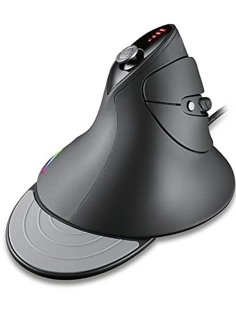 Silent Vertical Gaming Mouse - Ergonomic Mouse for PC Gaming w/ 4 Directional Joystick ons, Adjustable DPI (1000-10000), Custom Software, Macros, and More