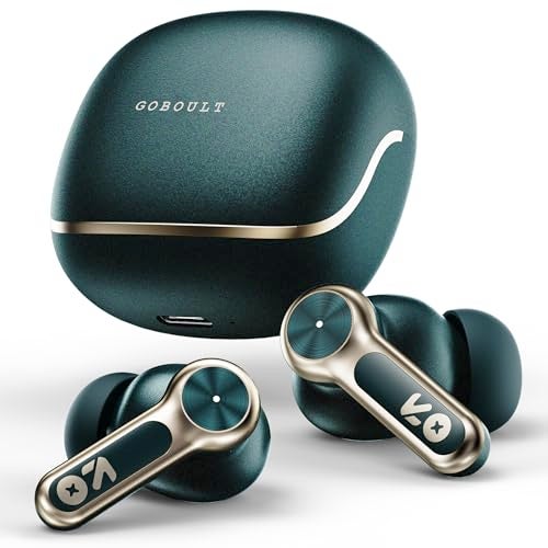 GOBOULT Raven in Ear TWS Earbuds with 70H Playtime, App Support, Quad Mic ENC, 50ms Ultra Low Latency, Dual Device Pairing, 10mm Driver, Bluetooth 5.4 Wireless Earbuds (Emerald Green) - Image 1