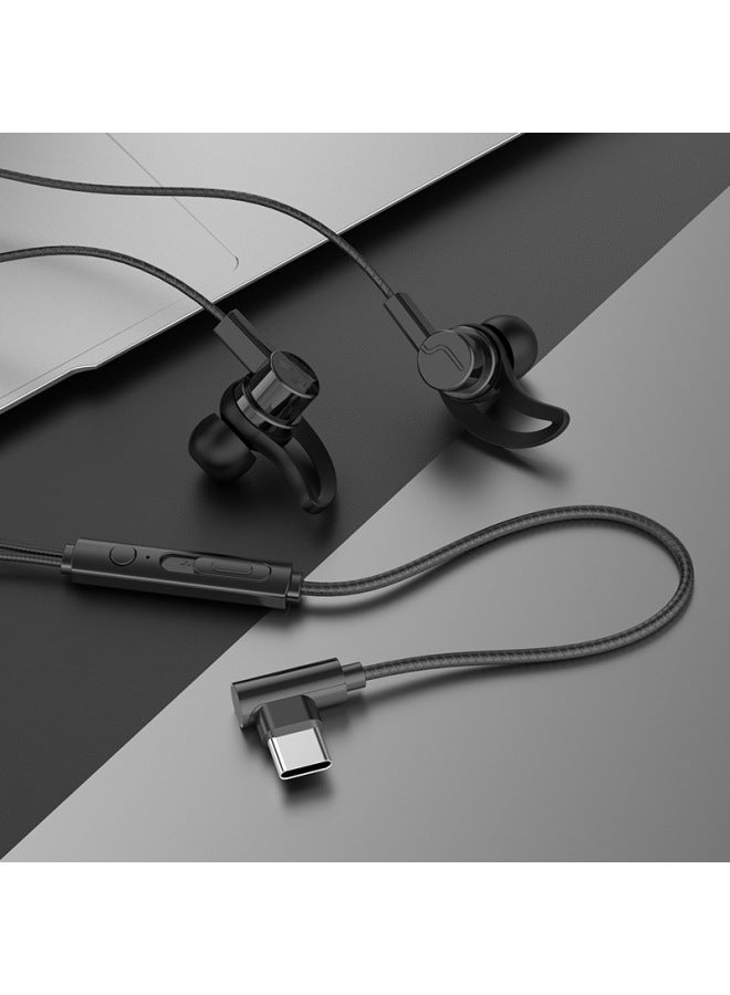 The Game Headset E-sports In-ear Chicken King For Huawei OPPO Millet Vivo Wired With Wheat-Color:Black Digital Type-c Socket (high Compatibility)  - Image 1