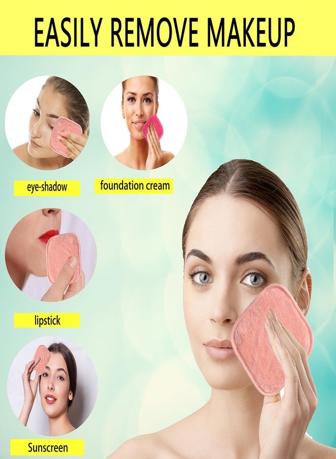 BloomSesame Makeup Remover Cloths for Face, Eye, Lips - Reusable Makeup Remover Pads Soft Microfiber Facial Cleansing Cloths 5 x 5 inch 6 Pack (Coral) - Image 3