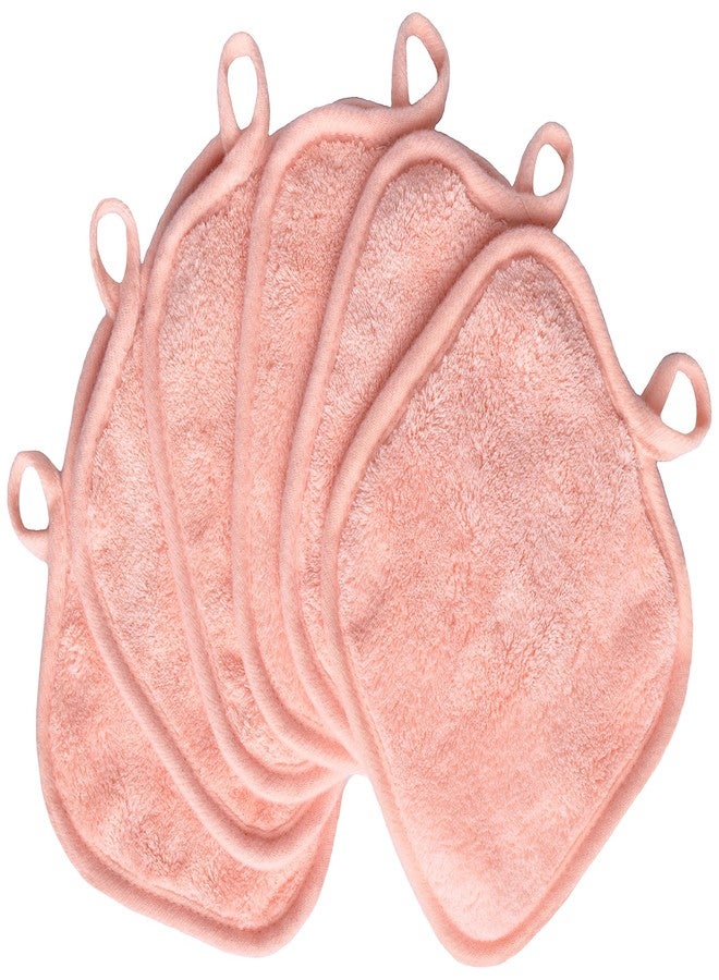 BloomSesame Makeup Remover Cloths for Face, Eye, Lips - Reusable Makeup Remover Pads Soft Microfiber Facial Cleansing Cloths 5 x 5 inch 6 Pack (Coral) - Image 1