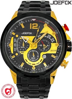 JoeFox Men's Wrist Watch Quartz Movement Chronograph 3ATM Waterproof Multifunctional with Date Design Sporty Casual Business Dress Watch for Men Black  - Image 1