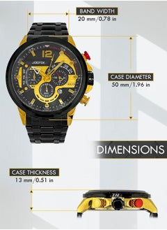 JoeFox Men's Wrist Watch Quartz Movement Chronograph 3ATM Waterproof Multifunctional with Date Design Sporty Casual Business Dress Watch for Men Black  - Image 3