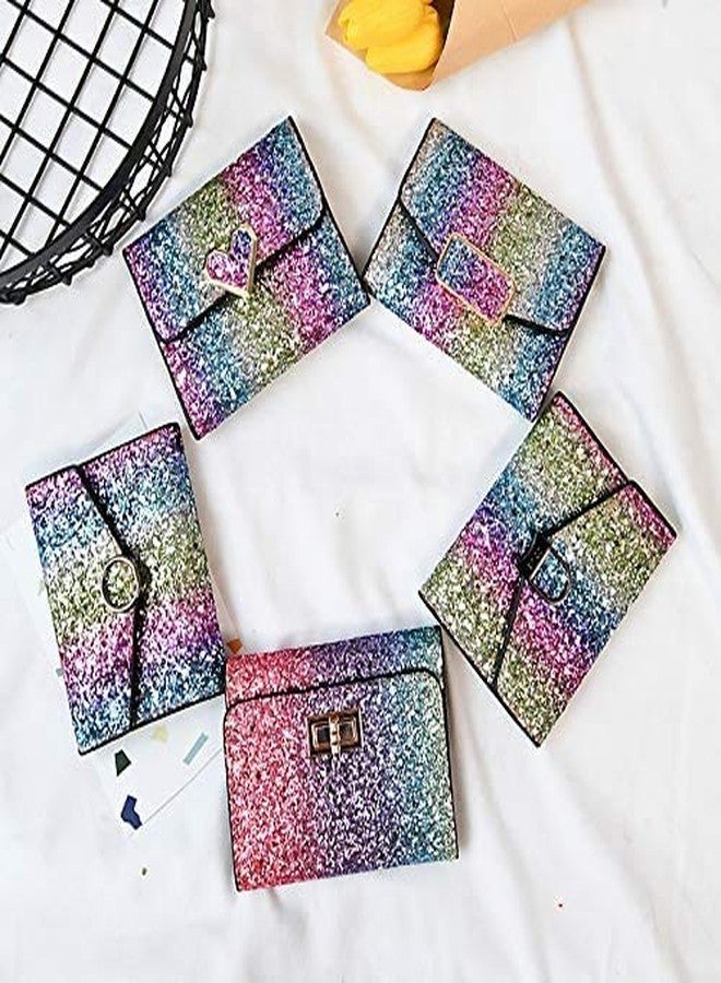Bestmaple Metal Sequins Small Wallet PU Leather Patchwork Hasp for Women Girls (Heart) - Image 3