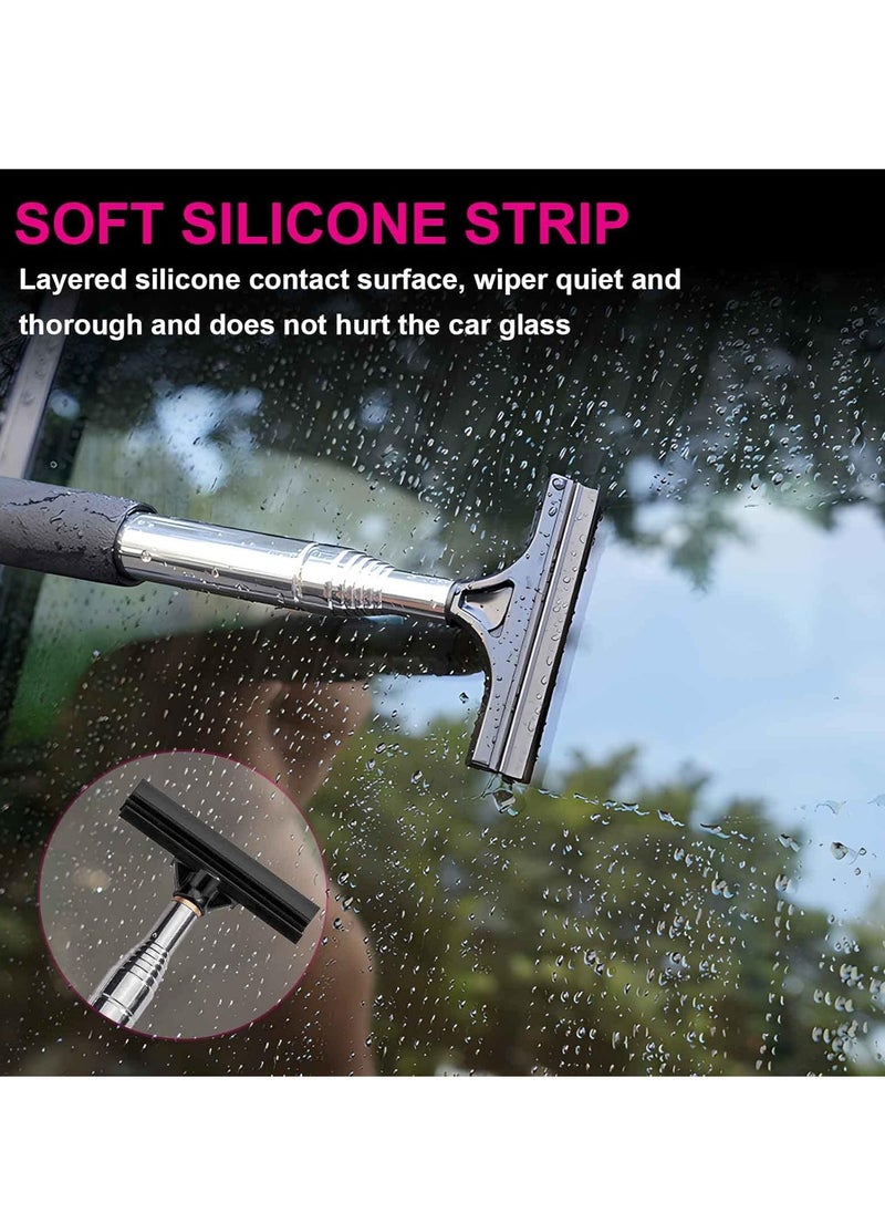 MOCOM Universal Car Rearview Mirror Wiper with Telescopic Long Rod | Retractable Auto Glass Squeegee | Portable Automotive Mirror Cleaner for Raindrops, Snow, and Fog | Easy-to-Store Car Accessory  - Image 5