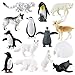 RCOMG Arctic Animals Figures 14pcs Mini Polar Animal Figurines Plastic Arctic Animal Toys Set with Arctic Fox Wolf Reindeer Penguins Toys - Image 4