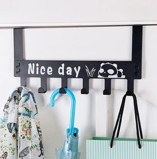 Stodern Removable Over Door Hook Hanger HeavyDuty Carbon Steel with 6 Hooks No Drilling Required Suitable for Towels Coats Scarves Clothes and Bathroom or Kitchen Door Storage Organizer - Image 5
