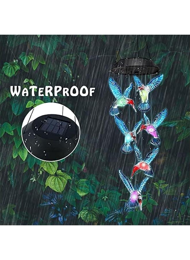 Solar Wind Chimes Outdoor, Colorful Hummingbird Wind Chimes for Outside Solar Lights Fairy Garden Accessories for Patio Yard Porch Garden, Birthday Gifts for Grandma Wife Mom - Image 5
