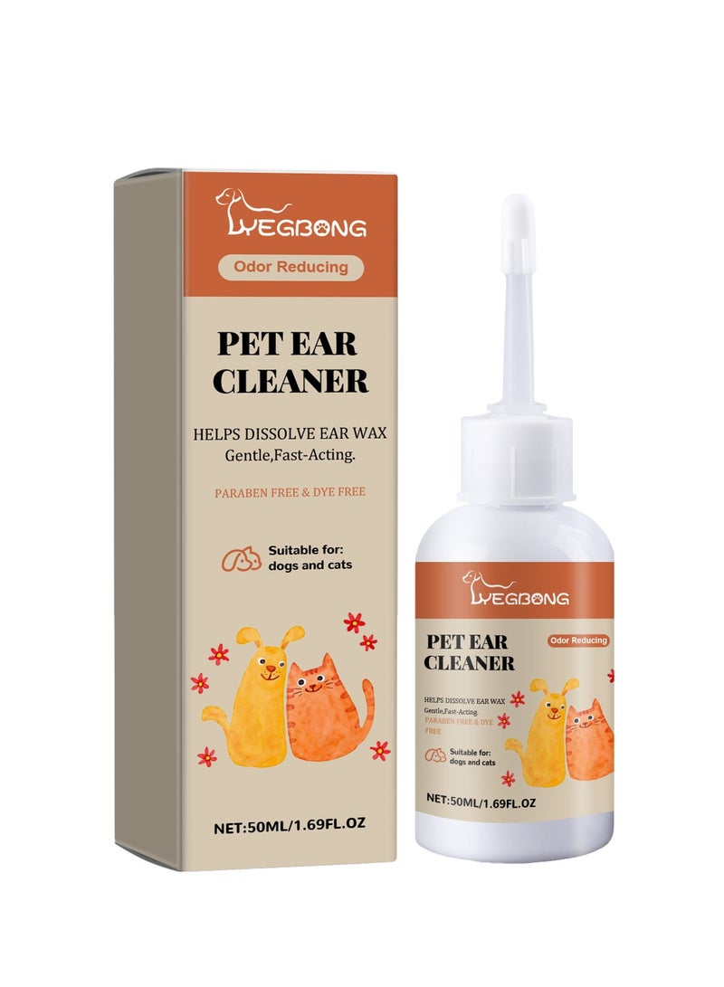 YEGBONG 50 ml Pet Ear Cleaning Liquid Swabs Cat & Dog Ear Cleaner Solution - Gentle & Effective Ear Care - for Daily Ear Cleaning - Image 3