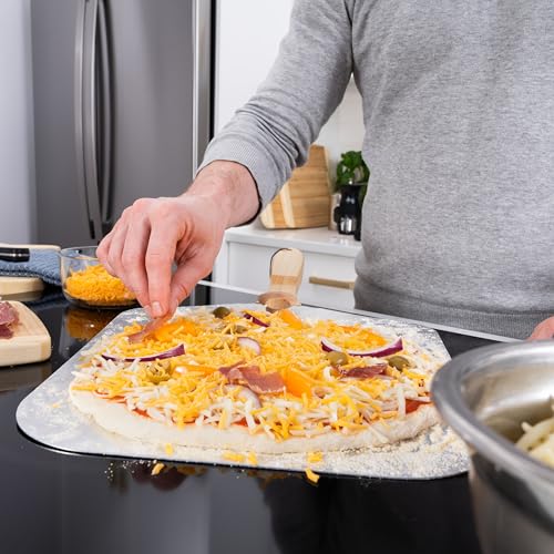 Old Stone Pizza Kitchen Aluminum Pizza Peel with Collapsible Wooden Handle, 12x14-Inch - Image 4