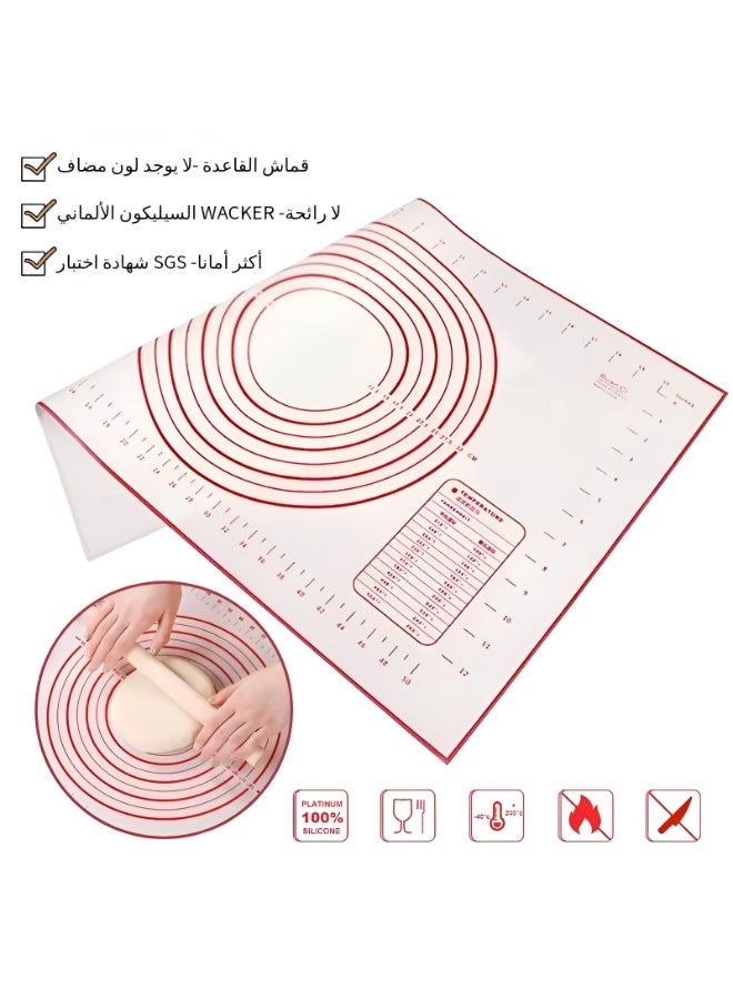 Silicone kneading mat, reusable non-stick dough mat, non-stick and precise markings, essential kitchen tool for bread baking, for rolling/safe/heat insulation, easy to store. - Image 2