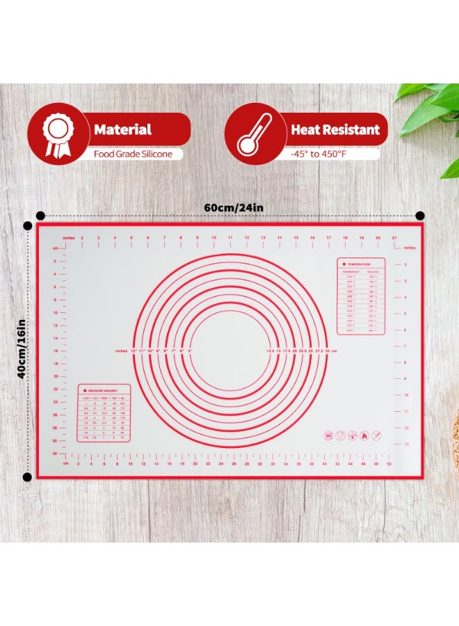 Silicone Baking Mat — A non-stick dough-rolling mat with precise measurements, featuring a non-slip surface, non-stick properties, and heat resistance; easy to roll up for storage; made of food-grade silicone; ideal for making pies, pizzas, cookies, and fondant; dishwasher-safe for easy cleaning (60×40 cm) - Image 2