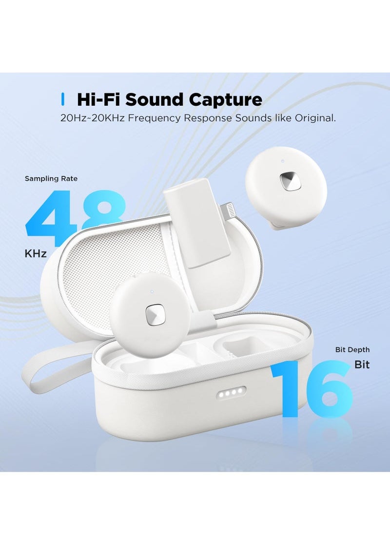 Captaintech Lavalier Microphone for iPhone with Noise Cancellation and Magnetic Clip,18H Battery MFi Certified Lapel Mic for iPhone/iPad YouTube Vlog Video/Live Streaming  - Image 4