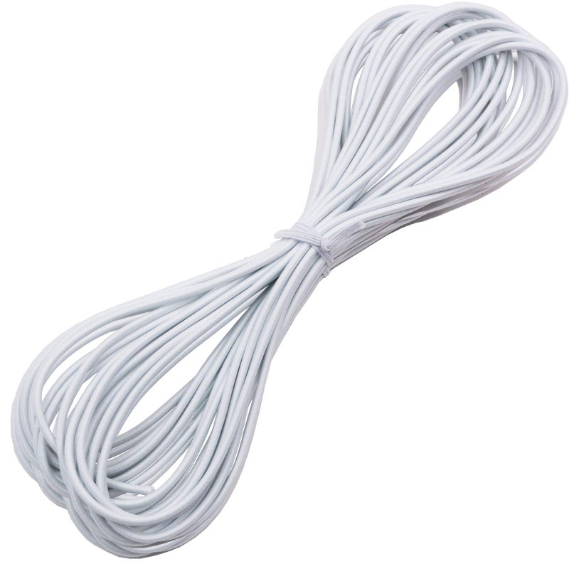 Huouo 18 Elastic Bungee Shock Cords 25 Feet Marine Grade Kayak Heavy Stretch String Rope  Tie Down Trailer Straps for DIY Projects White