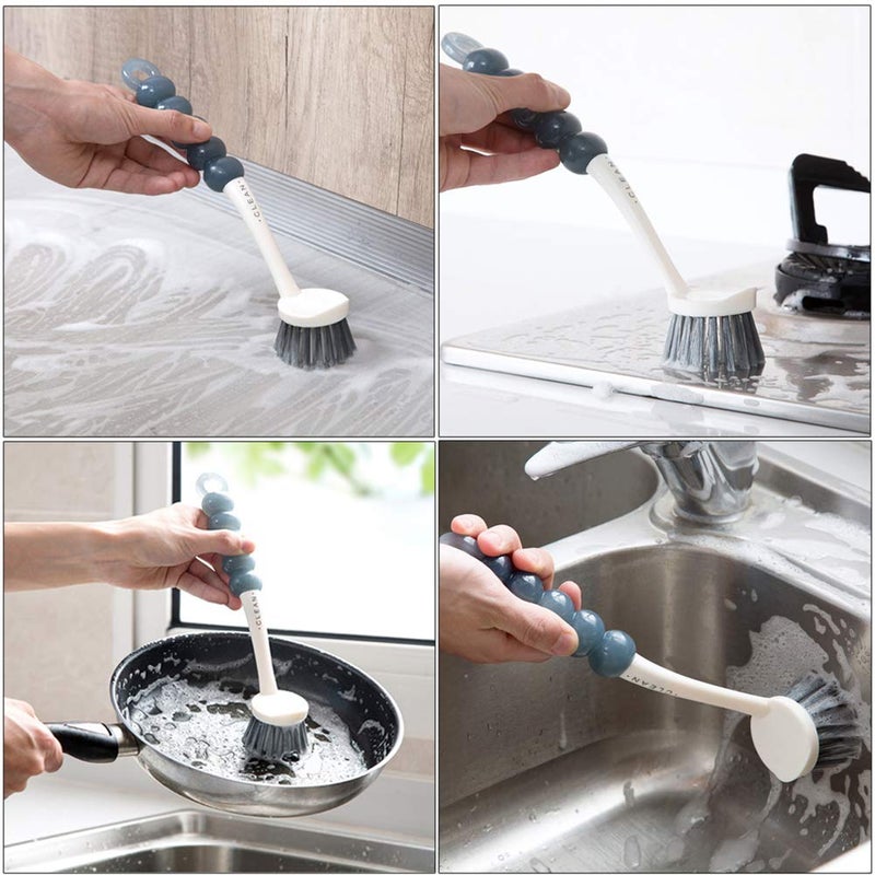 ANERONG Multi-Purpose Scrub Brush Set - 4 Pack Kitchen Cleaning Brushes with Stiff Bristles for Dishes, Pots, Pans, Sink & Bottles - Dish Brush with Ergonomic Handle - Image 2