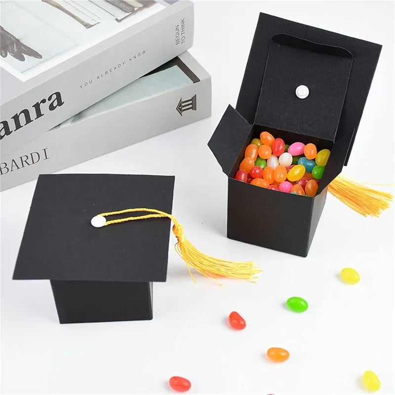 Graduation Candy Box 30Pcs Graduation Decoration Candy Boxes Bachelor Hat Chocolate Gifts Packing Bag For 2024 Congrats Grad Celebration Party Gift(G02-white) - Image 4