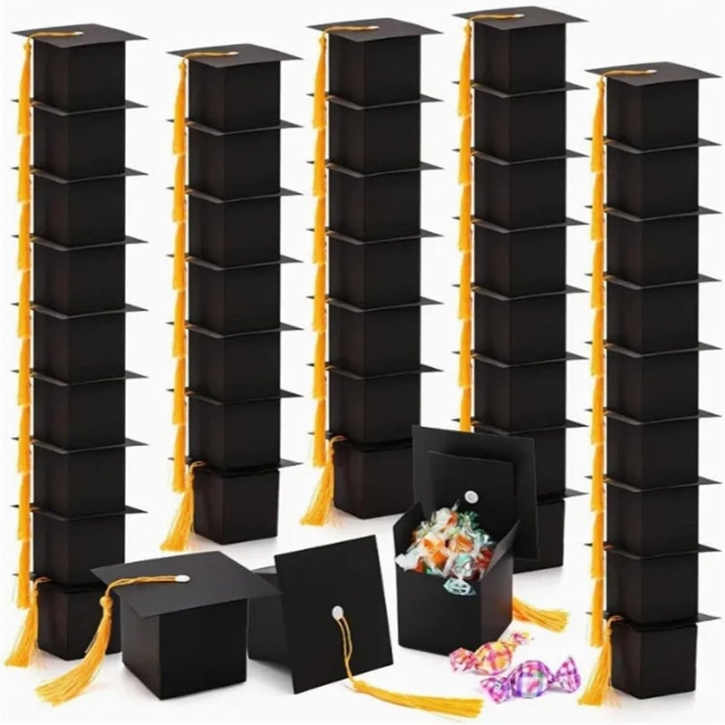 Graduation Candy Box 30Pcs Graduation Decoration Candy Boxes Bachelor Hat Chocolate Gifts Packing Bag For 2024 Congrats Grad Celebration Party Gift(G02-white) - Image 2