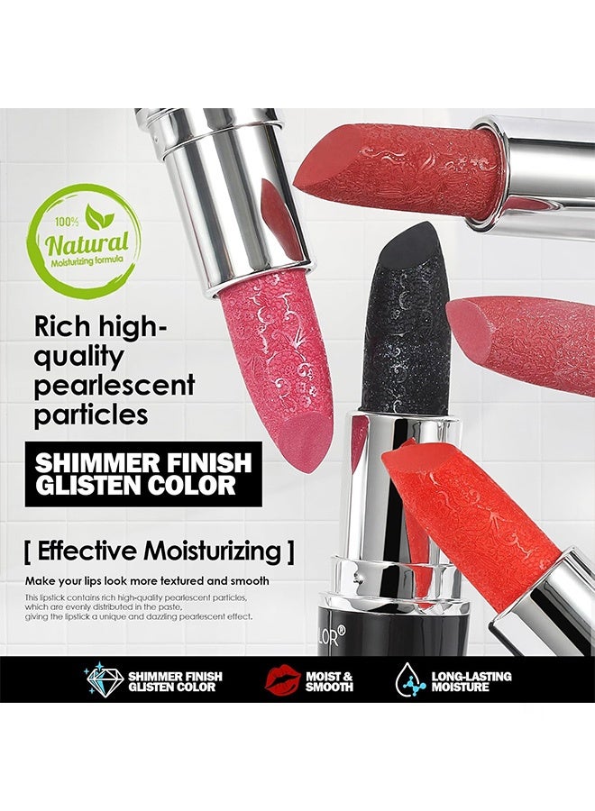 Anglicolor Metallic Shine Lipstick for Women, High Impact Lipcolor, Silky Smooth and Moisturizing, Non-Sticky, Long Lasting and Smudge Proof, Full Coverage Lip MakeUp (#14 SUNRISE AT SEA) - Image 4