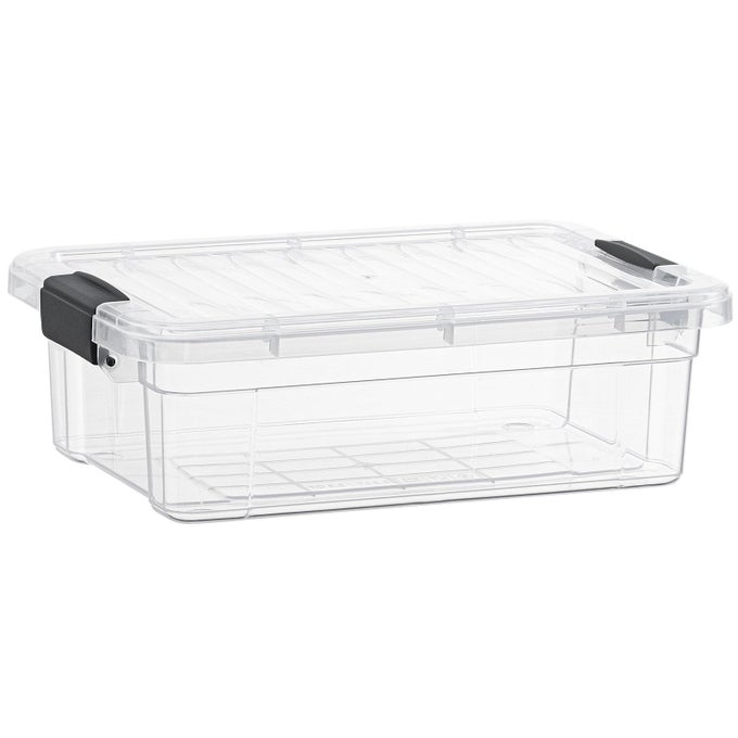DEEP STORAGE ORGANIZER BIN WITH LID XDEEP SMALL CLEAR STORAGE BOX WITH LATCH FOR HOME KITCHEN GARAGE STORE FOOD SUPPLIES AND HAIR ACCESSORIES 475 QUART