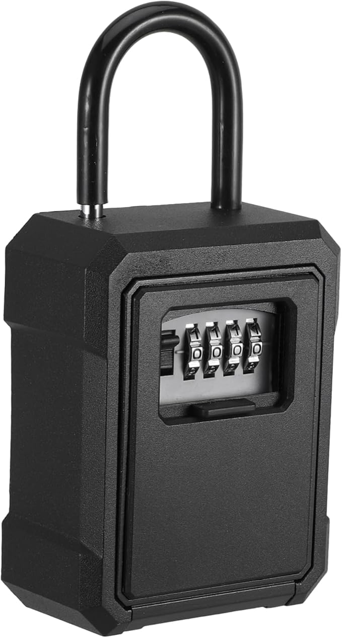 Resettable Code Key Lock Box Hidden Key Holder for Home Office Garage Travel Black - Image 1