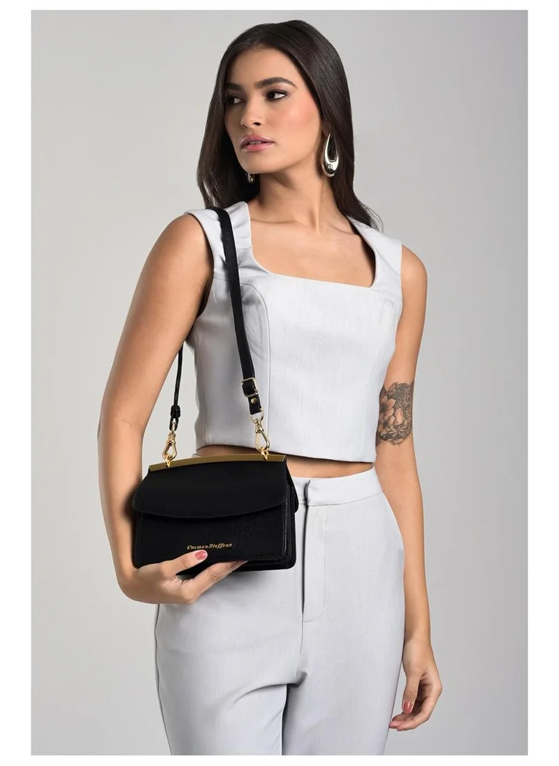 Carmen Steffens  Black Double-Sided Leather Bag for Women | Best Price UAE
