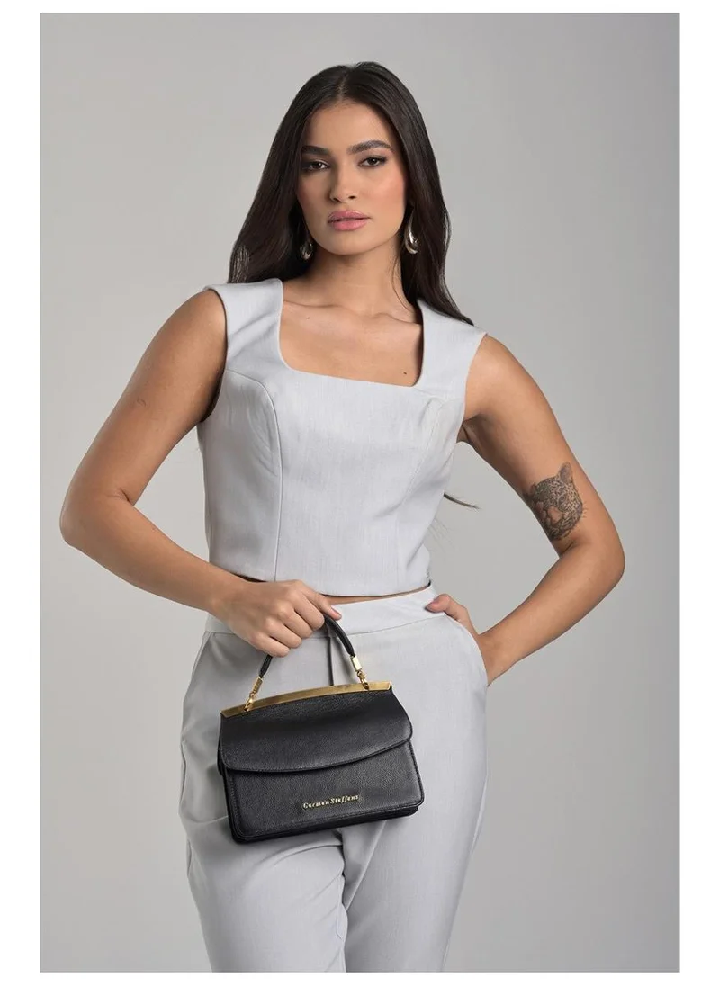 Carmen Steffens  Black Double-Sided Leather Bag for Women | Best Price UAE