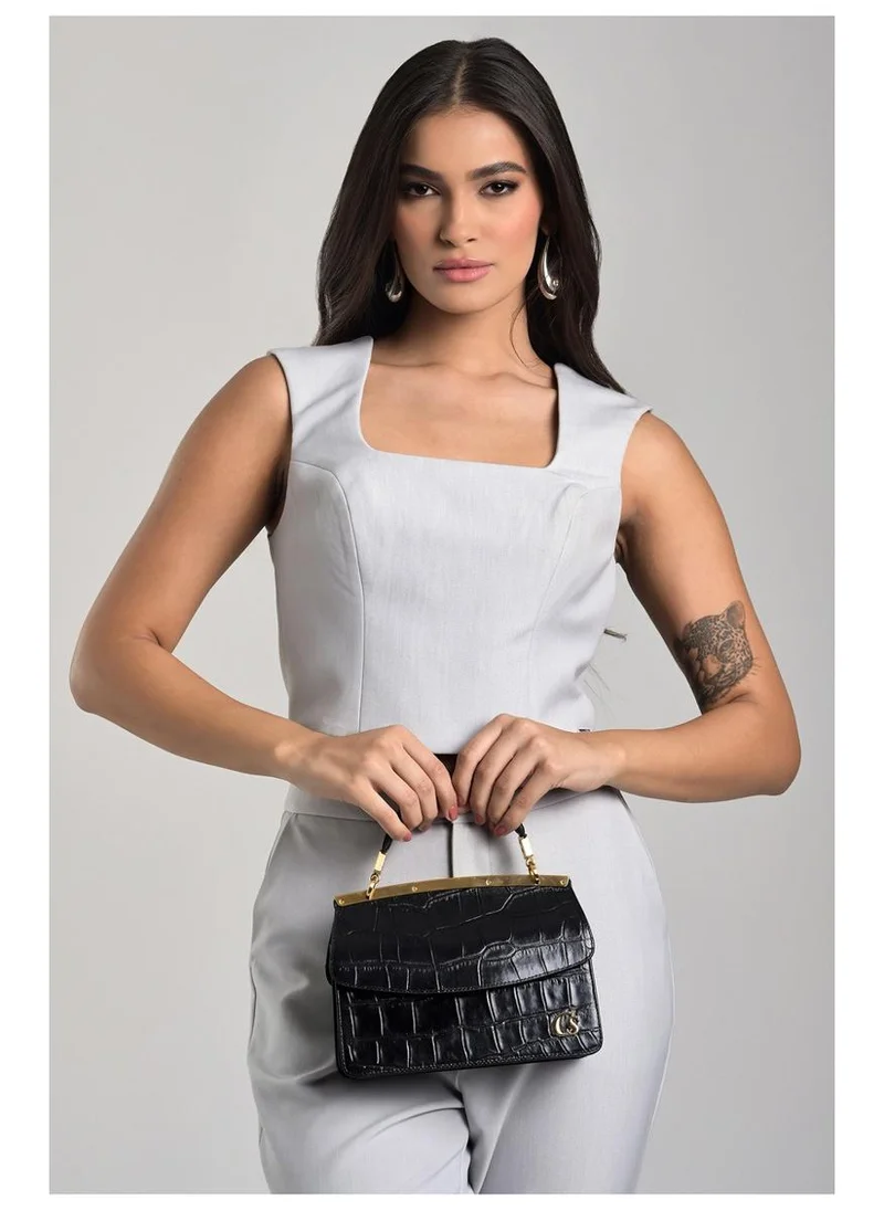 Carmen Steffens  Black Double-Sided Leather Bag for Women | Best Price UAE