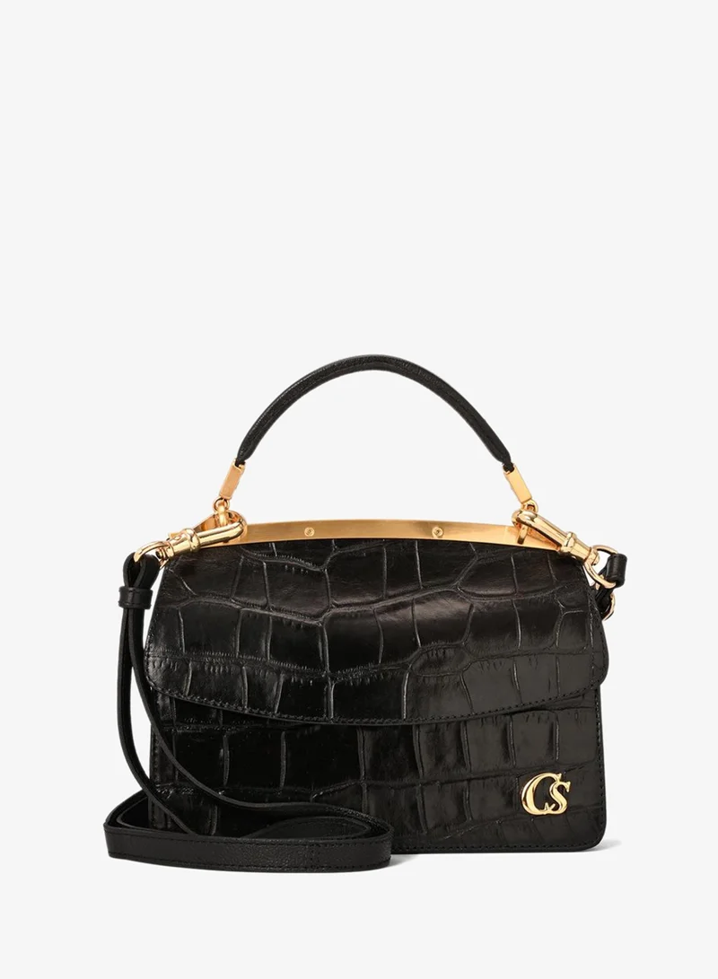 Carmen Steffens  Black Double-Sided Leather Bag for Women | Best Price UAE