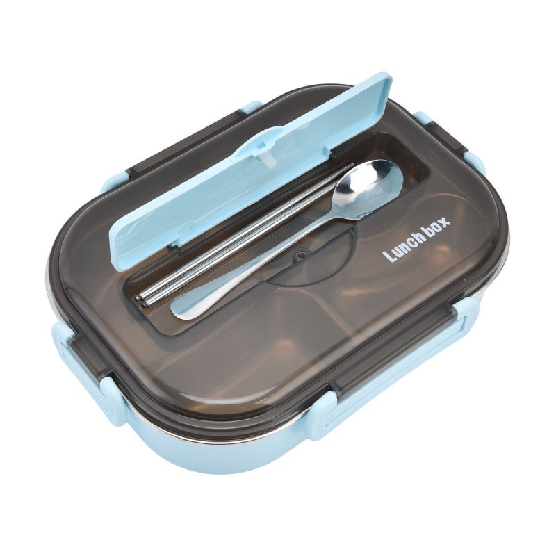 Kids Lunch Box: 4 Compartment 304 Stainless Steel Tray - Leakproof Air Tight Seal Split Design Portable Lunch Box for School Camping Picnic Office Travel - Image 4