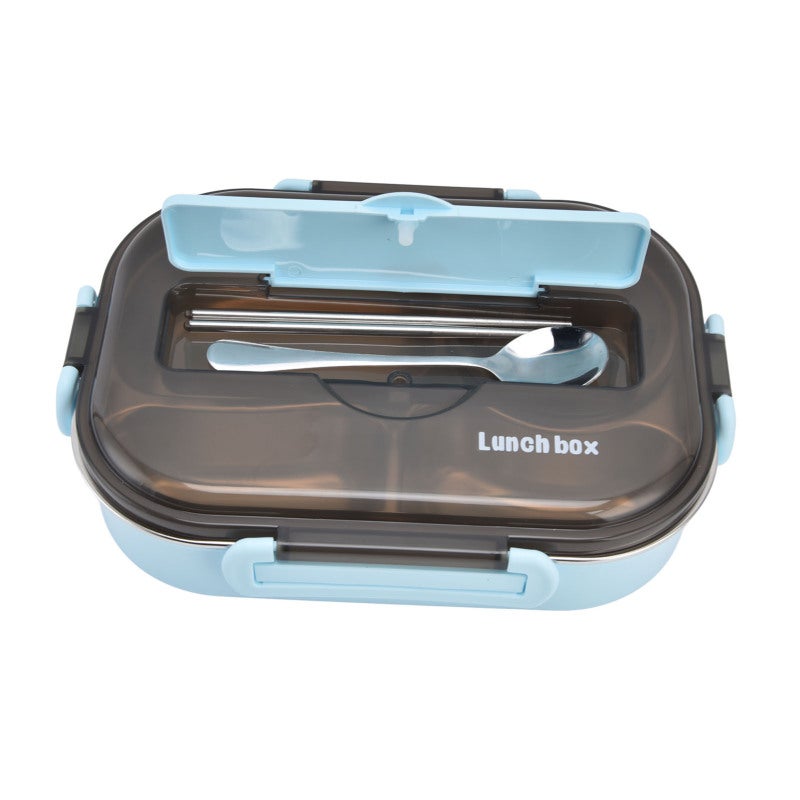 Kids Lunch Box: 4 Compartment 304 Stainless Steel Tray - Leakproof Air Tight Seal Split Design Portable Lunch Box for School Camping Picnic Office Travel - Image 3