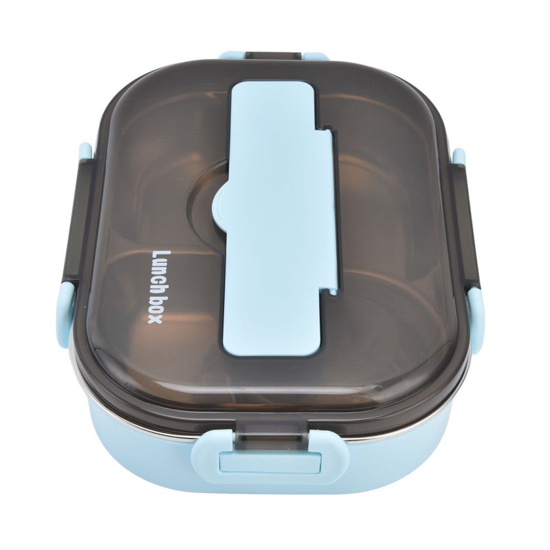 Kids Lunch Box: 4 Compartment 304 Stainless Steel Tray - Leakproof Air Tight Seal Split Design Portable Lunch Box for School Camping Picnic Office Travel - Image 2
