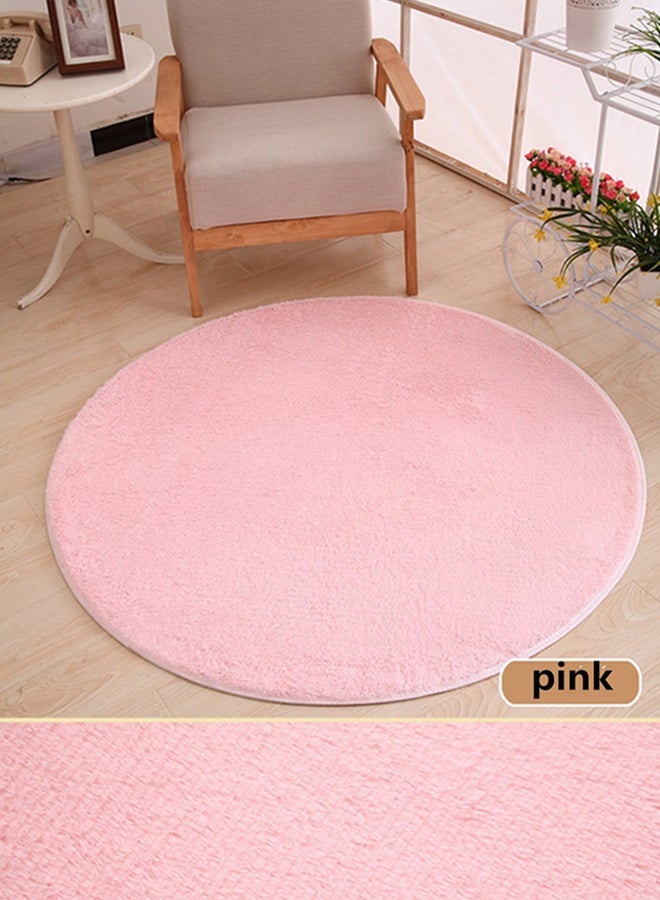NIBEMINENT Round Shaped Floor Mat Pink 100centimeter