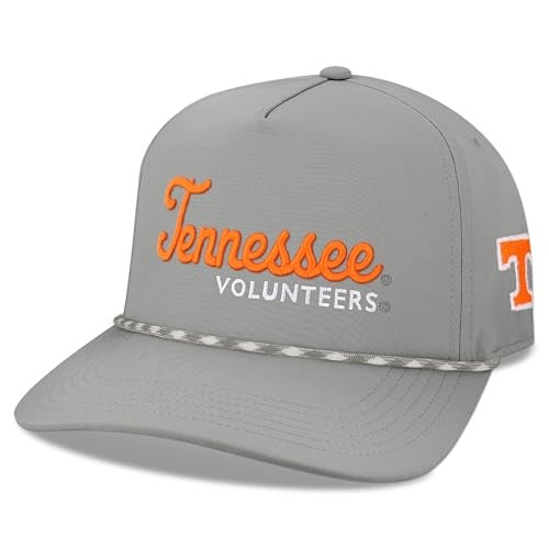 Legacy NCAA Officially Licensed Rope Hat Tennessee Volunteers Lightweight Cap for Men Women Caddy Adjustable Caddy GreyGrey White Rope One Size Fits Most Snapback Closure - Image 1