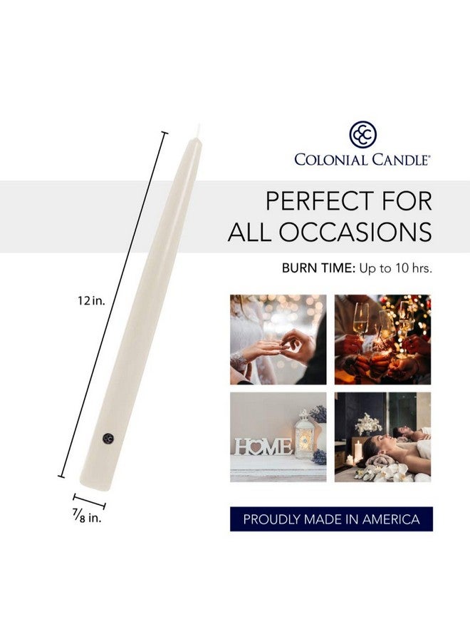 Colonial Candle Unscented Taper Candle, Handipt Collection, Ivory, 12 In, Pack of 12 - Up to 10 Hours Burn - Image 3