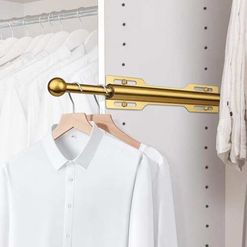 FIRJOY 12" Valet Rod for Closet Pull Out (2 Pack, Brushed Gold) - Image 2