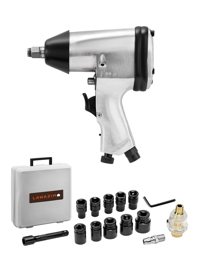 LAWAZIM Heavy Duty Air Impact Wrench -1/2 inch- High Torque Pneumatic Impact Gun with Forward/Reverse Mechanism and Quick-Connect Fitting for Auto Repair Tire Changing and Heavy Equipment Maintenance  - Image 1
