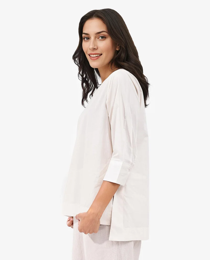 Rareism Women's Cotton Top With Round Neck And Regular Fit